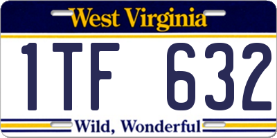 WV license plate 1TF632