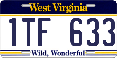 WV license plate 1TF633