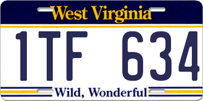 WV license plate 1TF634