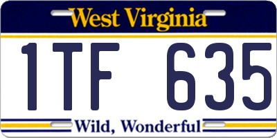 WV license plate 1TF635