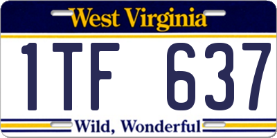 WV license plate 1TF637