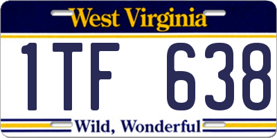WV license plate 1TF638