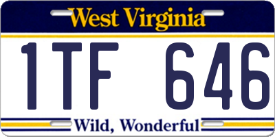 WV license plate 1TF646
