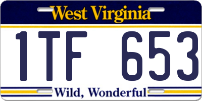 WV license plate 1TF653
