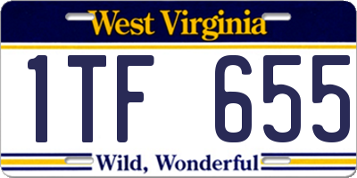 WV license plate 1TF655