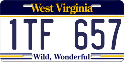 WV license plate 1TF657