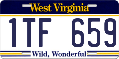 WV license plate 1TF659