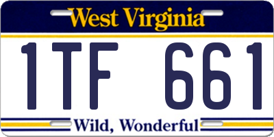 WV license plate 1TF661
