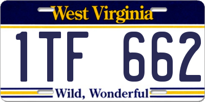 WV license plate 1TF662