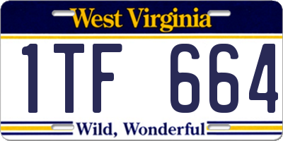 WV license plate 1TF664