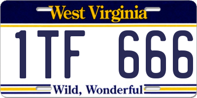 WV license plate 1TF666