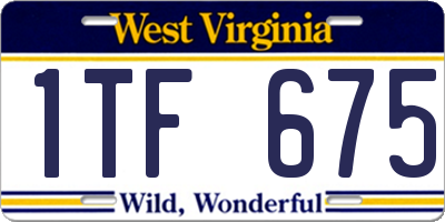 WV license plate 1TF675