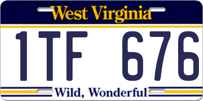 WV license plate 1TF676