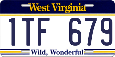 WV license plate 1TF679