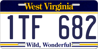 WV license plate 1TF682