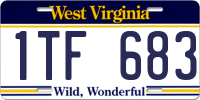 WV license plate 1TF683