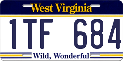 WV license plate 1TF684