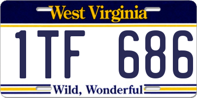 WV license plate 1TF686