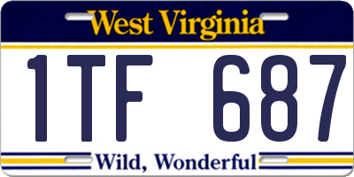 WV license plate 1TF687