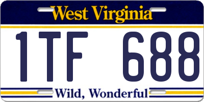 WV license plate 1TF688