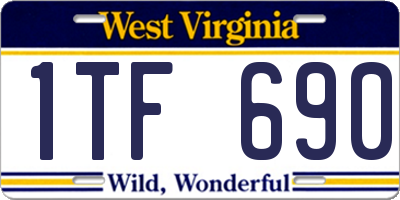 WV license plate 1TF690