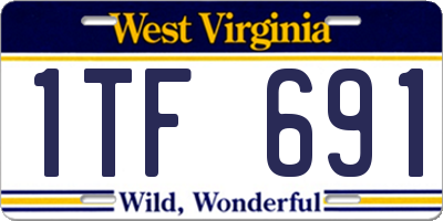 WV license plate 1TF691
