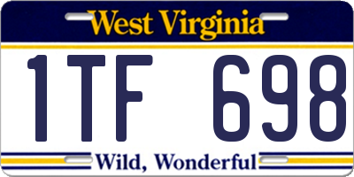 WV license plate 1TF698