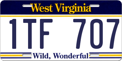 WV license plate 1TF707
