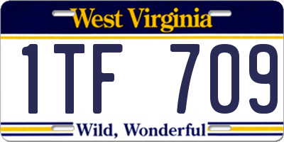 WV license plate 1TF709