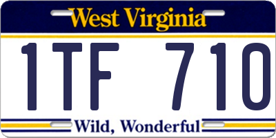 WV license plate 1TF710
