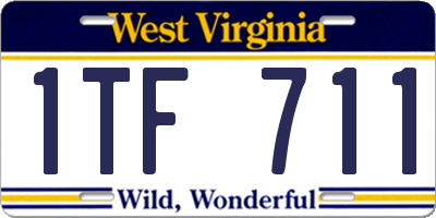 WV license plate 1TF711