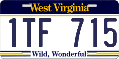 WV license plate 1TF715