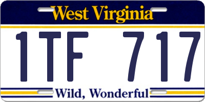 WV license plate 1TF717