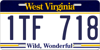 WV license plate 1TF718