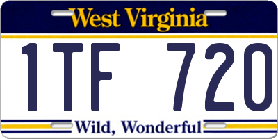 WV license plate 1TF720