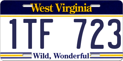 WV license plate 1TF723