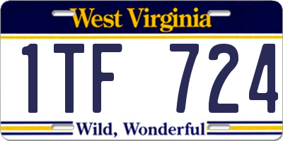 WV license plate 1TF724