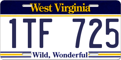 WV license plate 1TF725