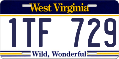 WV license plate 1TF729