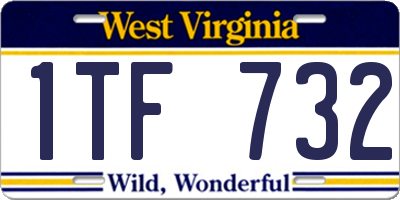 WV license plate 1TF732