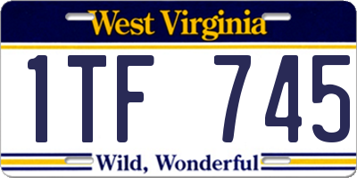 WV license plate 1TF745