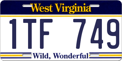 WV license plate 1TF749