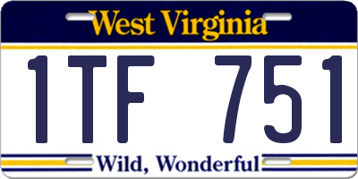 WV license plate 1TF751