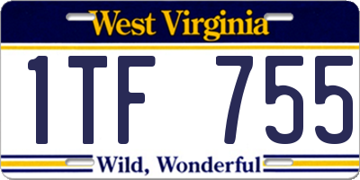 WV license plate 1TF755