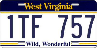 WV license plate 1TF757