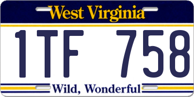 WV license plate 1TF758
