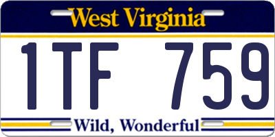 WV license plate 1TF759