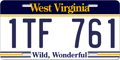 WV license plate 1TF761