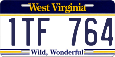 WV license plate 1TF764