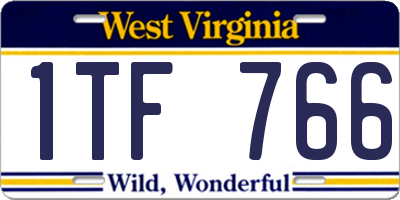 WV license plate 1TF766